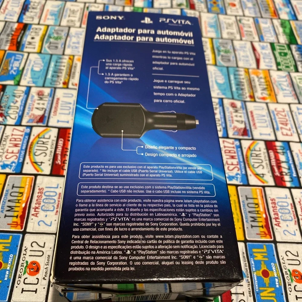 Sony Blue and Black Car Adapter for PlayStation Vita